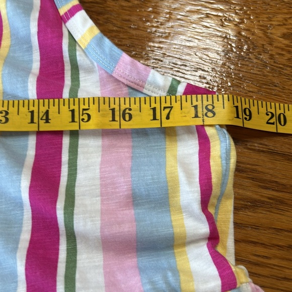 GAP stripe tank style dress. Side pockets.  Size Large.  Pinks, blue, green. - Picture 4 of 10
